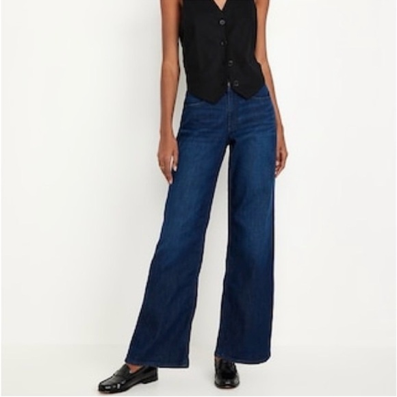 Old Navy Denim - Old Navy Blue Wow High Rise Wide-Leg Jeans 12